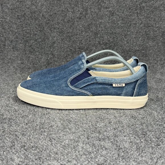 Taos Rubber Soul Slip On Sneakers Women 11 Blue Denim Casual Classic Loafer Shoe - Picture 4 of 12